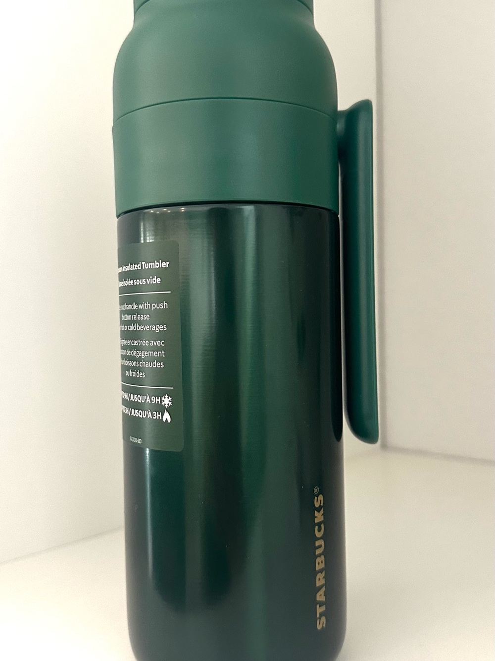 Starbucks Dark Green Travel Tumbler with Handle 20 OZ